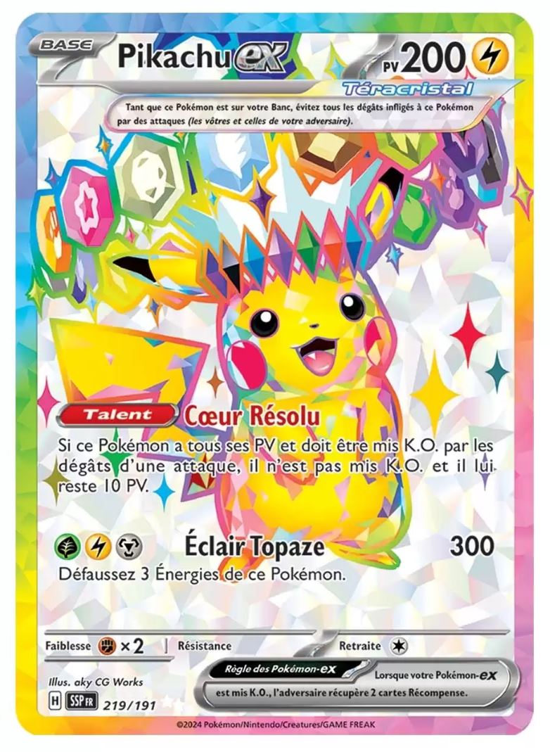 Ultra - Pokemon - Étincelles Déferlantes - Pikachu ex 219/191